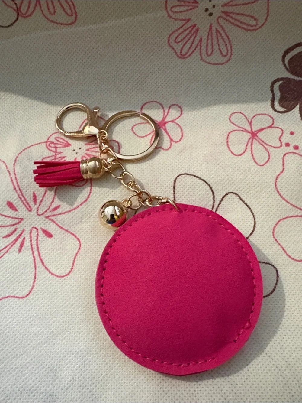 💖🆕💖 Pink Crystal Floral Keychain Card Holder Bag Charm